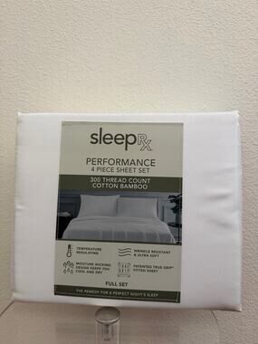 New bamboo blend white sheet set full